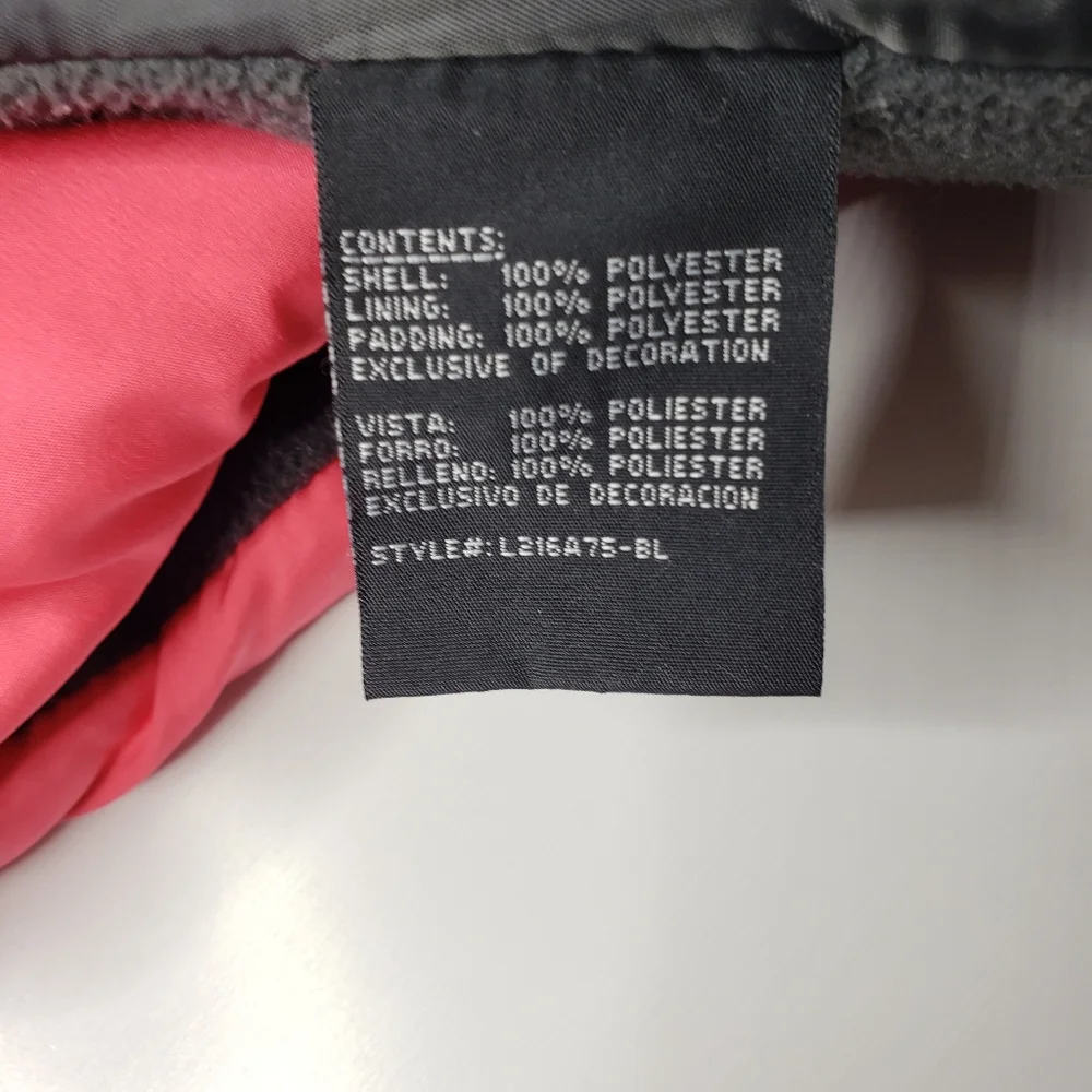 London Fog Girls Puffer Coat XL Hooded Chevron Colorblock Fleece Lined Winter